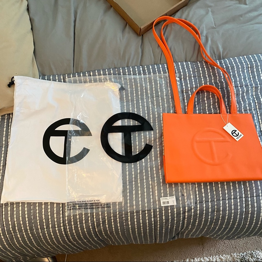Medium Orange Telfar Shopping Bag